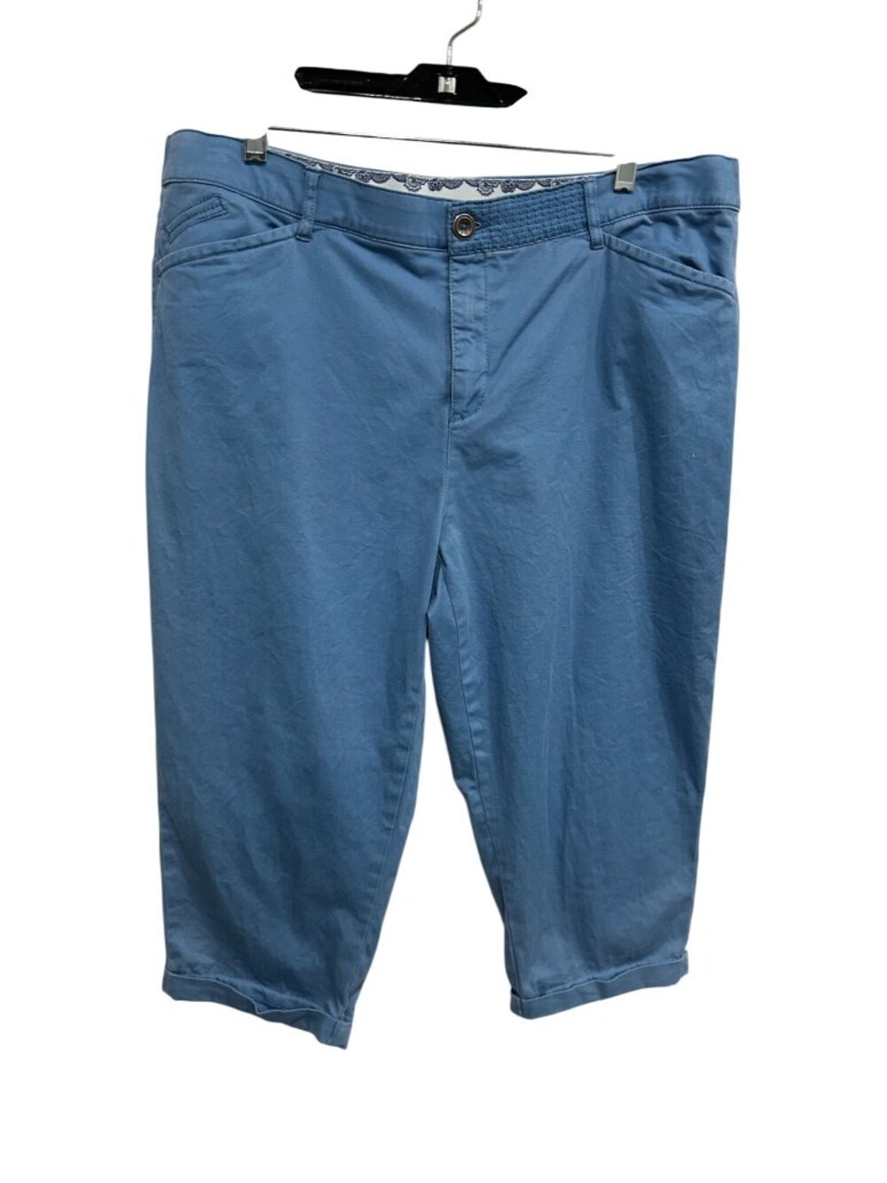Intro Love The Fit Womens Blue Stretch Capri Pants Size 16 Coastal Classic